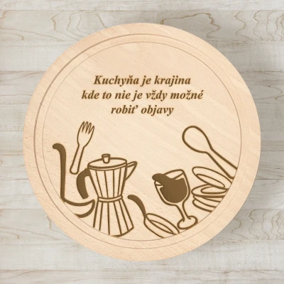 Kruhová krájacia doska s personalizáciou - Cooking