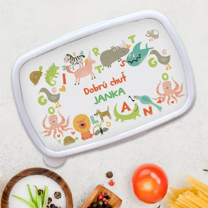 Personalizovaný box na obed - So zvieratami