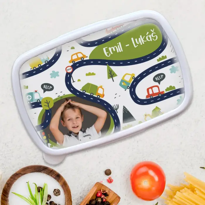 Personalizovaný box na obed - V premávke