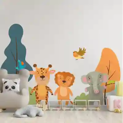 Nálepka na stenu - Priateľské zvieratá