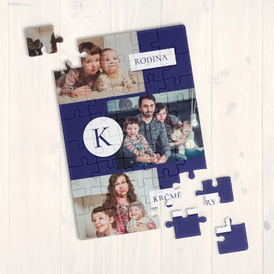 Personalizované puzzle s menami a rodinnými fotografiami