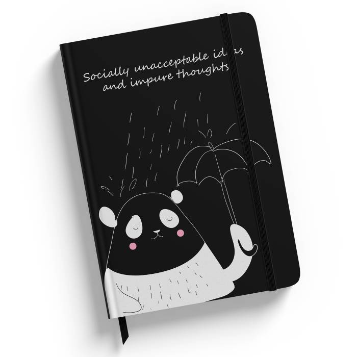Diár personalizovaný čierny s textom