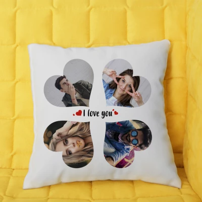 Personalizovaný vankúš so 4 srdiečkami