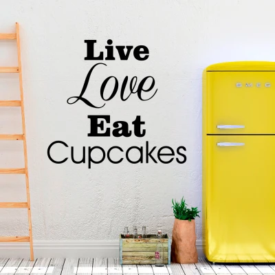 Nálepka na stenu - Live Love Cupcakes